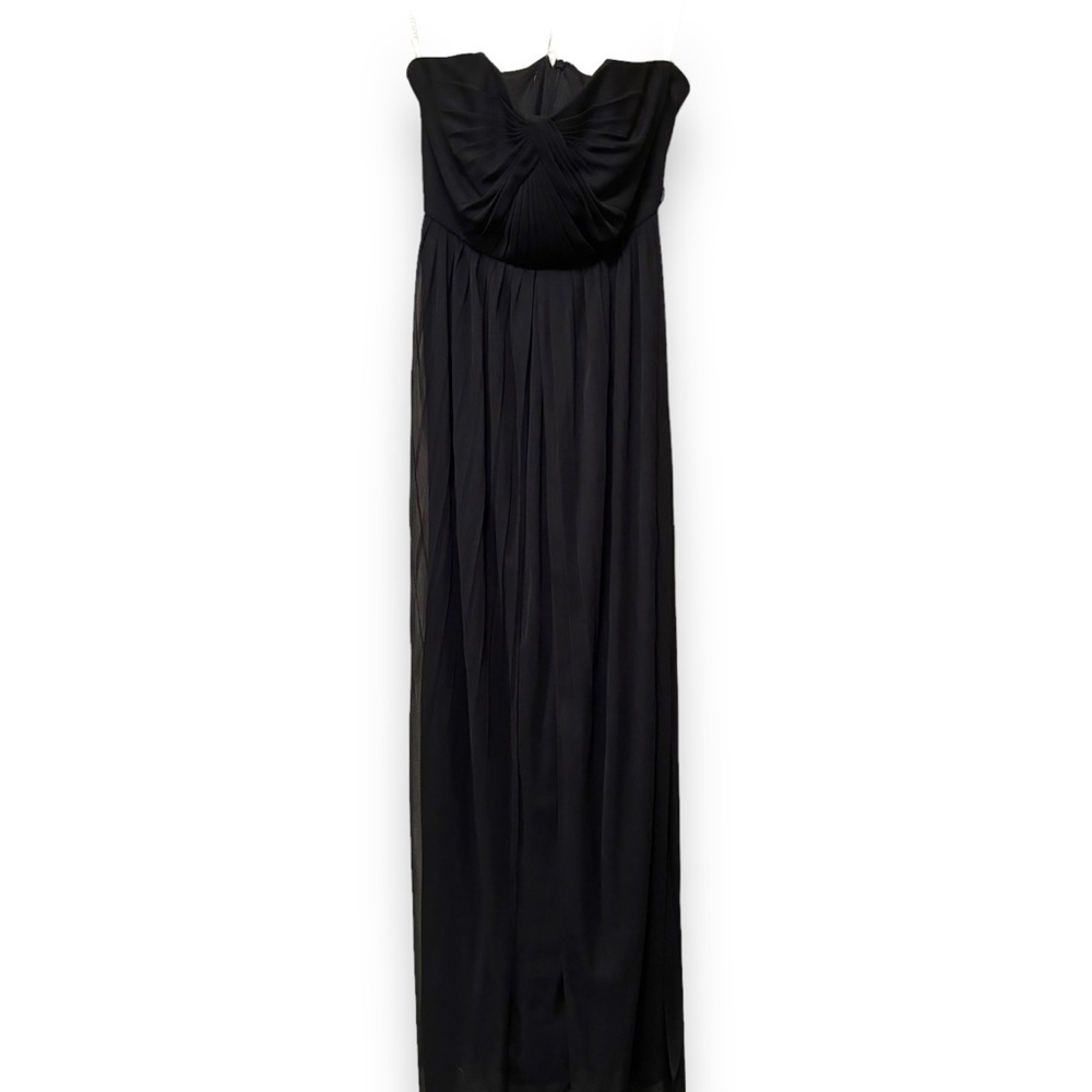 David’s Bridal Elegant Black Strapless Formal Empire Waist Maxi Dress - Picture 12 of 15